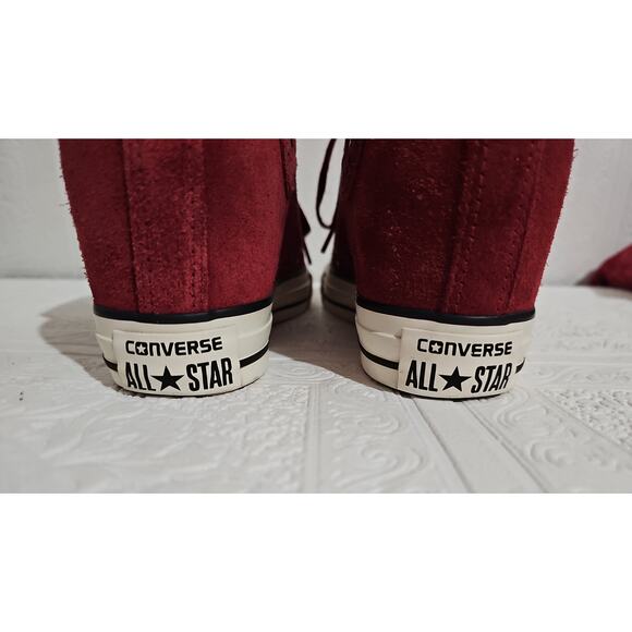 Converse Chuck Taylor Suede Lux Wedge Heel High Top Womens 9 Burgundy Sneaker - Picture 14 of 16